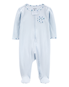 Baby Floral 2-Way Zip Ribbed Sleep & Play Pajamas, image 1 of 6 slides