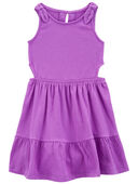 Purple - Toddler Knit Gauze Casual Dress