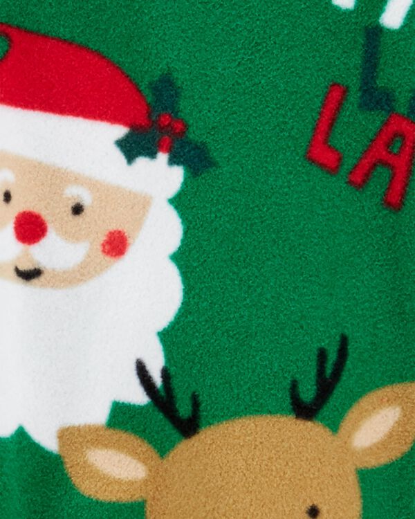 Green Baby 1Piece Santa Fleece Footie Pajamas