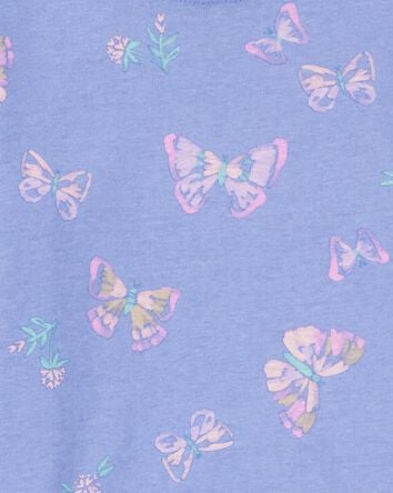 Toddler Girl 2-Piece Butterfly 100% Snug Fit Cotton Pajamas - Purple, 