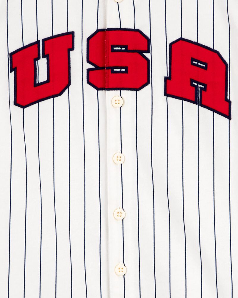Kid USA Striped Baseball Tee, image 2 of 3 slides
