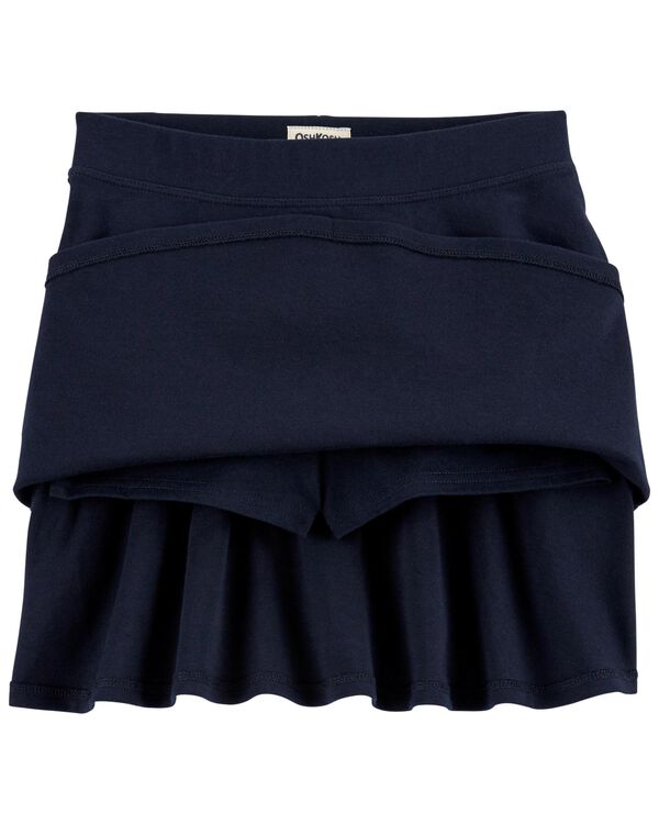 Deep Navy Kid Ponte Knit Uniform Skort