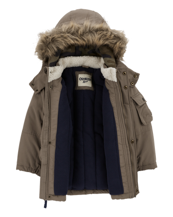 Baby Fleece-Lined Midweight Jacket with Faux Fur, 