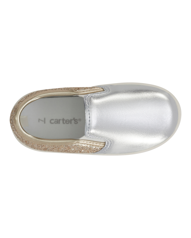 Toddler Metallic Slip-On Casual Shoes, image 4 of 7 slides