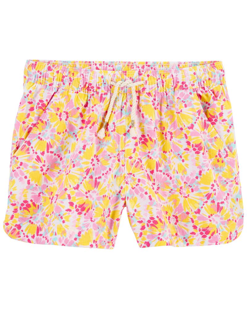 Kid 2-Piece Floral Print Ruffle Tank & Linen Shorts Set
, image 4 of 4 slides