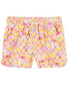 Kid 2-Piece Floral Print Ruffle Tank & Linen Shorts Set
, image 4 of 4 slides