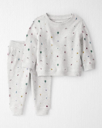 Baby 2-Piece Organic Cotton Waffle Knit Set in Icon Print, 