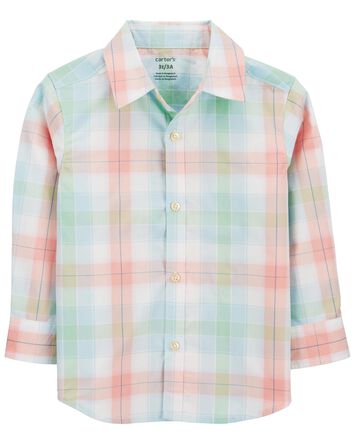 Baby Plaid Button-Down Shirt, 