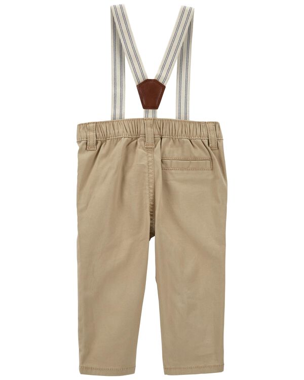 Khaki Baby Twill Suspender Pants | oshkosh.com