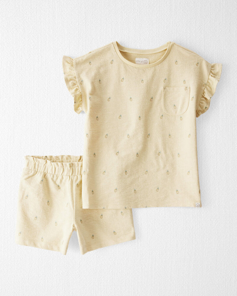 Girls 2-Piece Pineapple-Print Set Made with Organic Cotton, image 1 of 5 slides