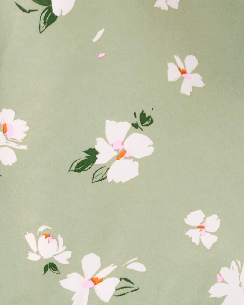 Kid Floral Print Windbreaker Jacket - Olive, image 3 of 3 slides
