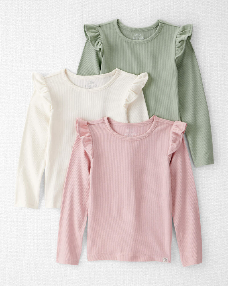 Toddler 3-Pack Organic Cotton Ribbed Tees, image 1 of 7 slides