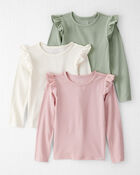 Toddler 3-Pack Organic Cotton Ribbed Tees, image 1 of 7 slides