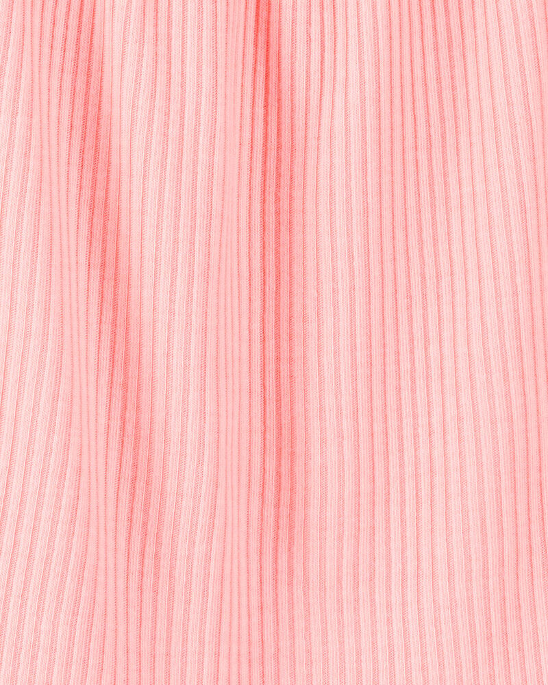 Girls Solid Loose Fit 2-Piece Pajamas - Coral, image 2 of 3 slides