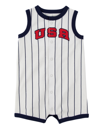 Baby USA Varsity Stripe Romper, 