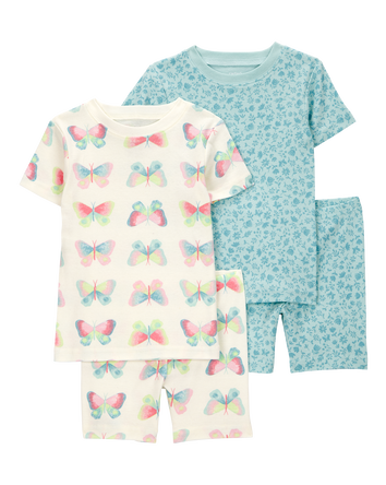 Baby Butterfly Print Snug Fit 4-Piece Pajamas, 