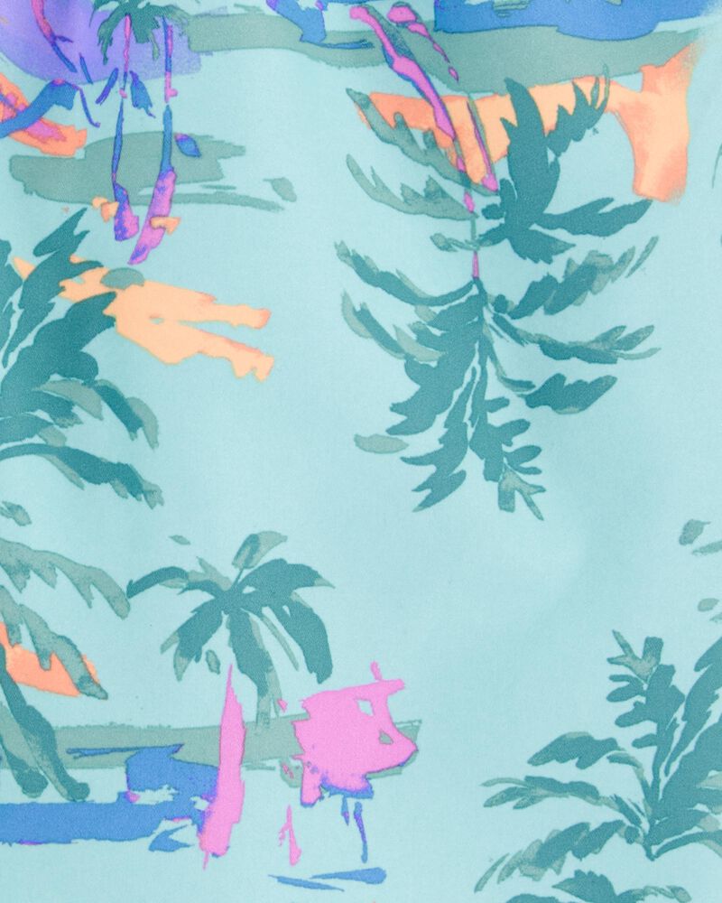 Kid Tropical-Print Pull-On Swim Trunks, image 3 of 4 slides