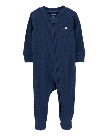 Baby Boy Textured 2-Way Zip Sleep & Play Pajamas, 