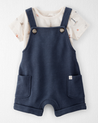 Baby 2-Piece Organic Cotton Shortall Set, image 1 of 7 slides