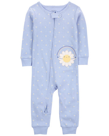Toddler 1-Piece Daisy 100% Snug Fit Cotton Footless Pajamas, 