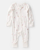 Baby Girl Art Print PurelySoft Sleep & Play Pajamas - White, image 1 of 8 slides