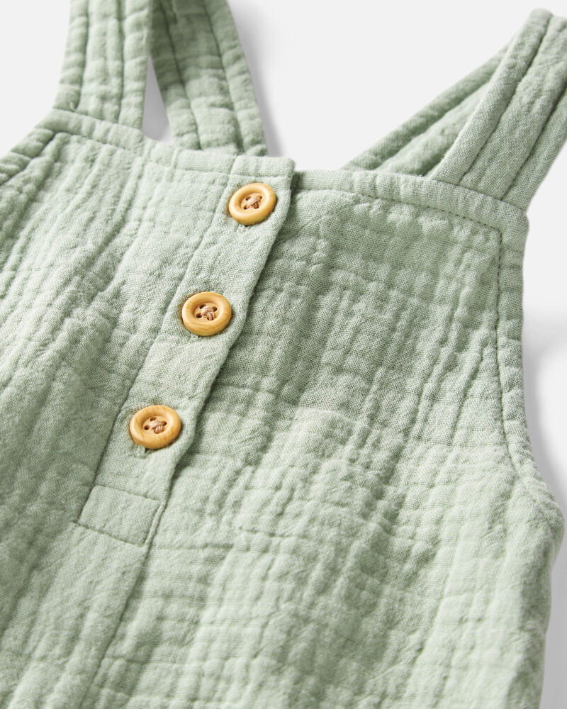Baby Organic Cotton Gauze Overalls, image 3 of 6 slides