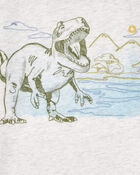 Baby Short-Sleeve Dinosaur Tee - Grey, image 2 of 3 slides