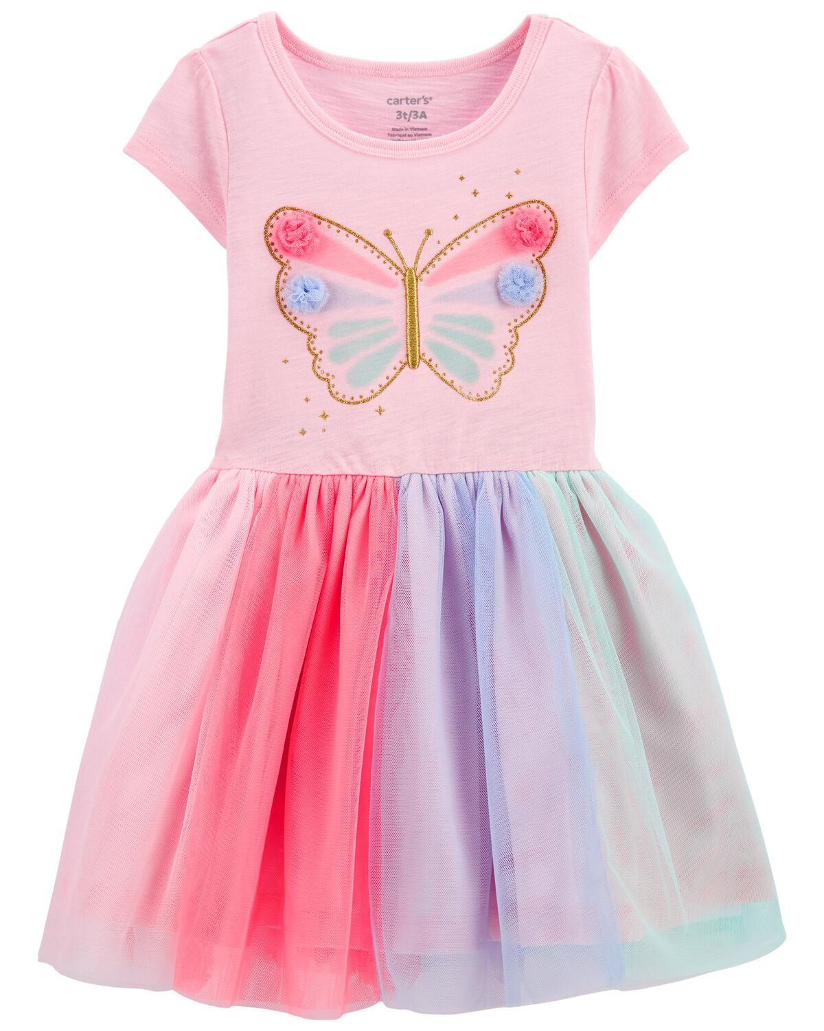 Multi Toddler Butterfly Jersey Tutu Dress