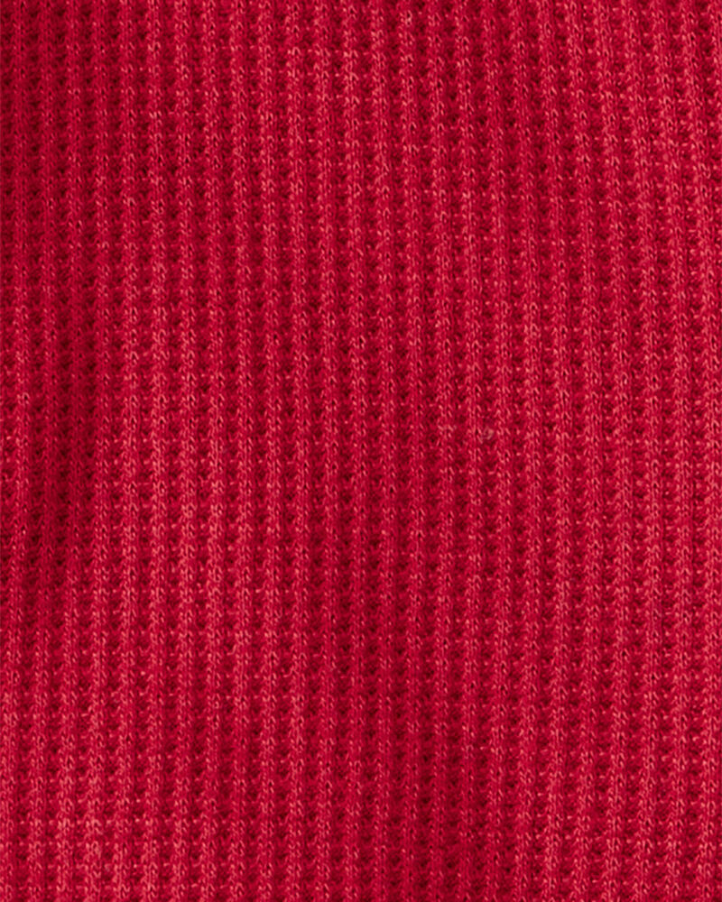 Baby Solid Print PurelySoft Long-Sleeve Sleep & Play Pajamas - Red, image 4 of 7 slides