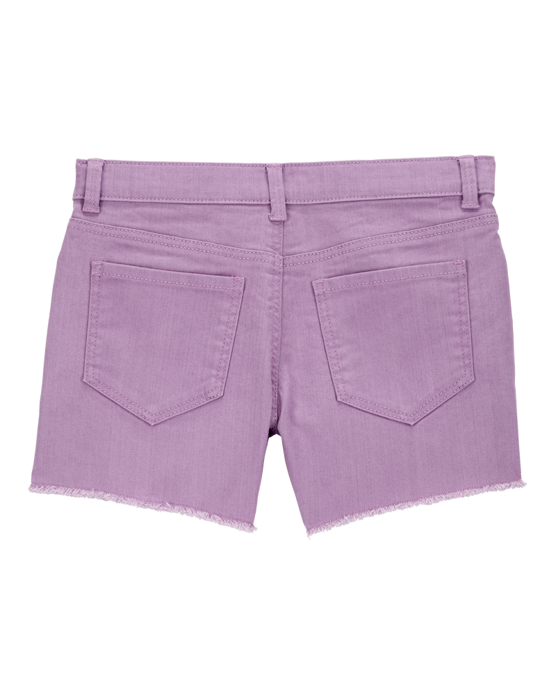 Kid Iconic Raw Hem Shorts - Purple, image 2 of 4 slides