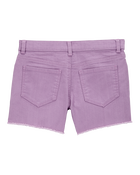 Kid Iconic Raw Hem Shorts - Purple, image 2 of 4 slides