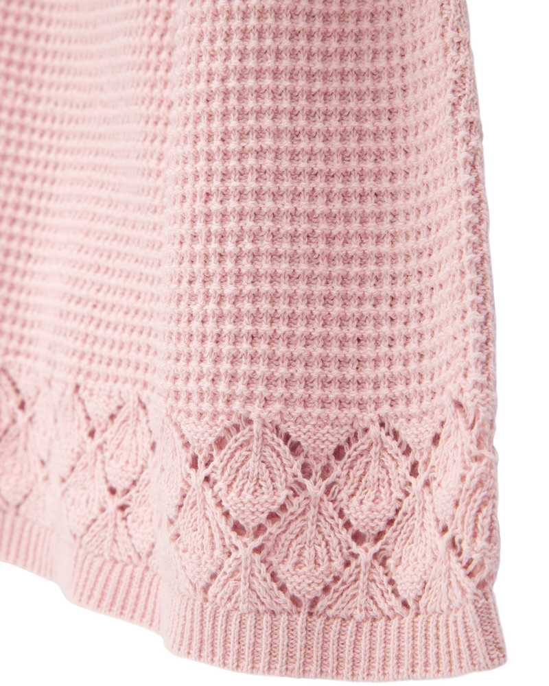 Kid Pointelle Crotchet Knit Skirt - Pink, image 2 of 4 slides