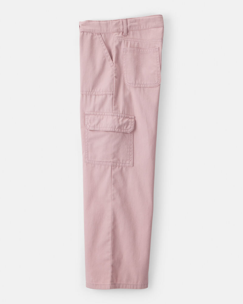 Girls Cotton Wide-Leg Pants - Pink, image 3 of 5 slides