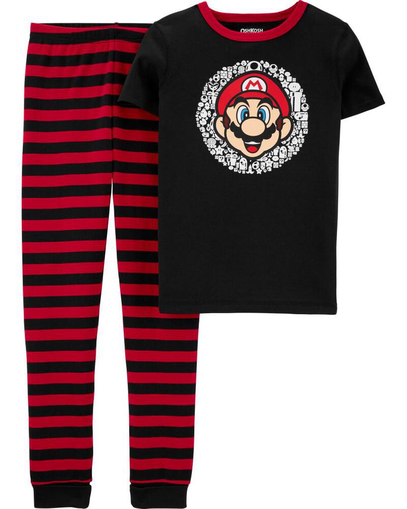 Kid Super Mario™ 100% Snug Fit Cotton Pajamas, image 1 of 2 slides