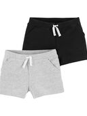 Black/Heather Toddler 2-Pack French Terry Shorts | carters.com
