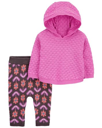 Baby Hooded Sweater & Knit Pants Set, 