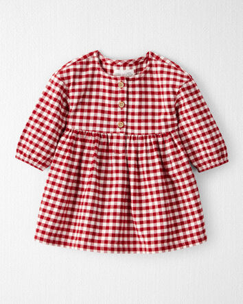 Baby Girl Organic Cotton Flannel Dress, 