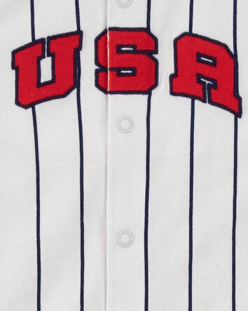 Baby USA Varsity Stripe Romper, 