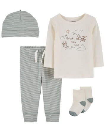Baby 4-Piece Airplane Outfit Set, 