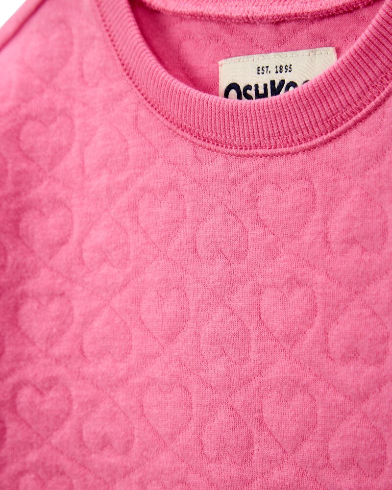 Heart Cotton Blend Pullover - Pink, image 2 of 4 slides