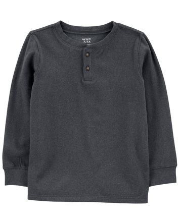 Drop Needle Long-Sleeve Henley Tee, 