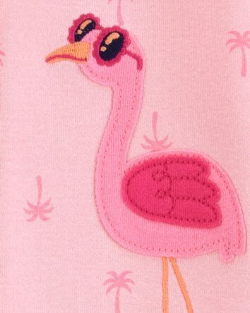 Baby Girl Flamingo Print Snug Fit Cotton Footie 1-Piece Pajamas - Pink, 