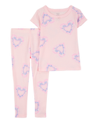 Toddler 4-Piece Snug Fit 100% Cotton Pajamas - Pink/Blue, image 4 of 5 slides