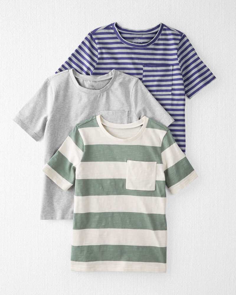 3-Pack Organic Cotton Pocket Tees, image 1 of 4 slides