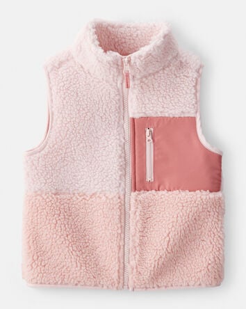 Toddler Girl Fleece Vest - Pink, 
