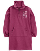 Kid Love Heart Sweatshirt Dress, image 1 of 4 slides