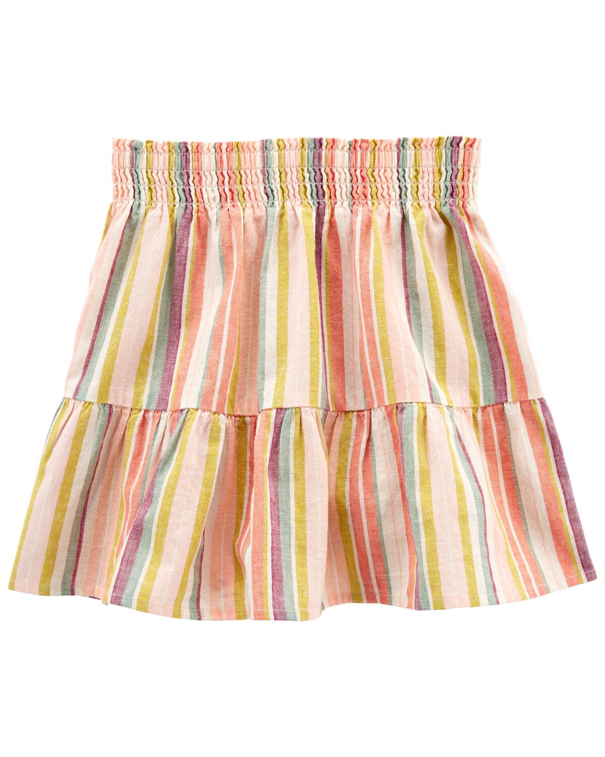 Multi Striped Linen Skirt