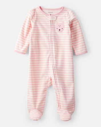 Baby Girl Deer Loose Fit Long-Sleeve Sleep & Play Pajamas - Pink, 