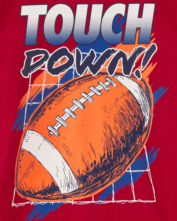 Red Kid Touchdown Football Graphic Tee