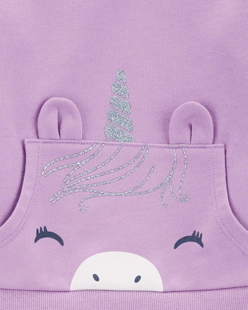 Toddler 2-Piece Glitter Unicorn Sweatshirt & Polka Dot Leggings, image 2 of 3 slides